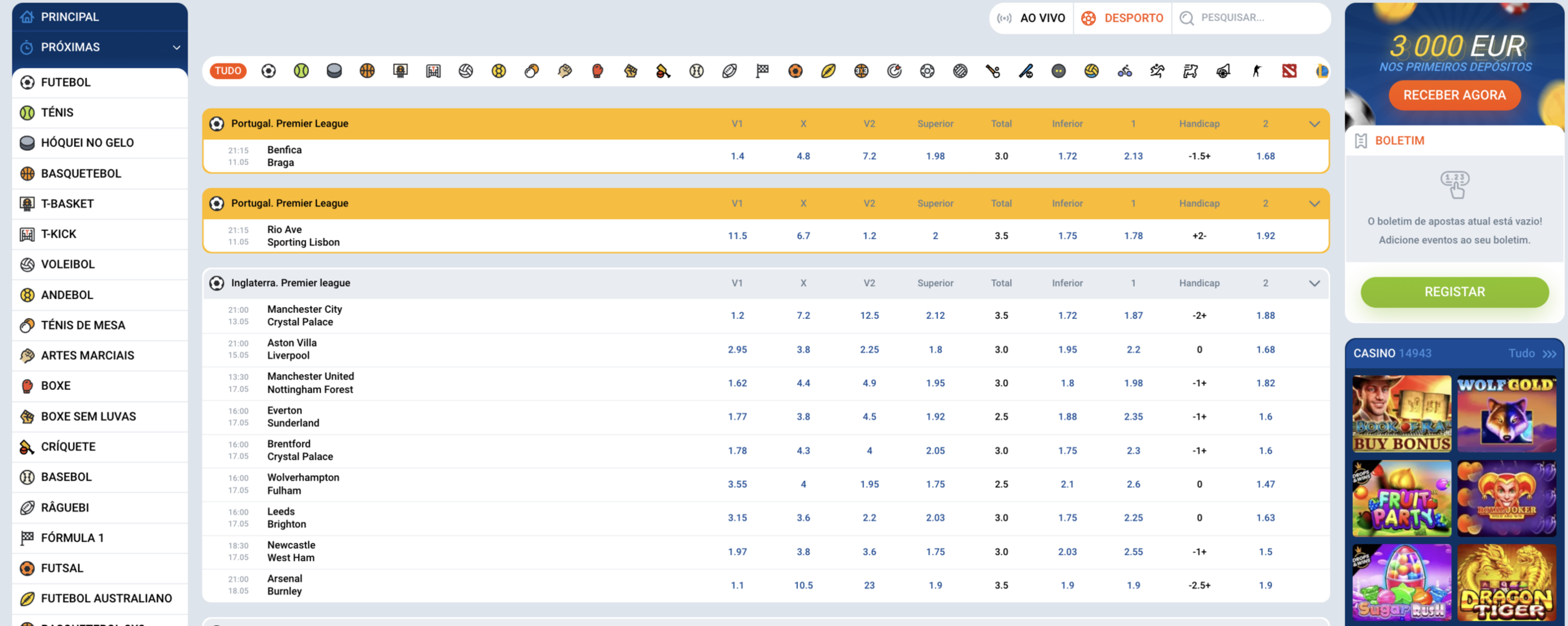 Mostbet apostas desportivas em destaque